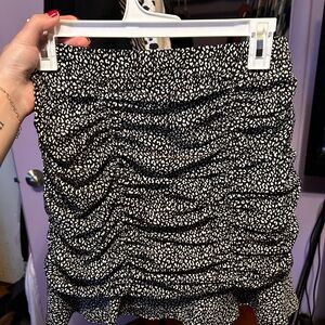 Glam Black and White Ruffled Mini Skirt